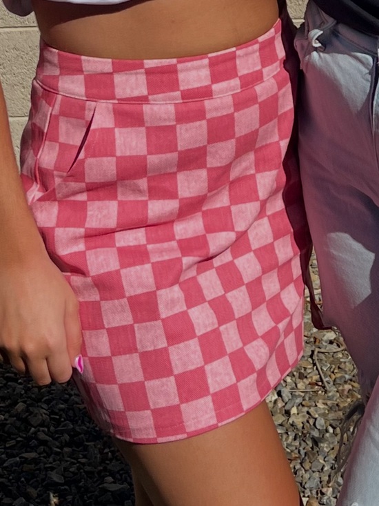 Le Lis Dresses & Skirts - Pink Checkered Mini Skirt - Le Lis